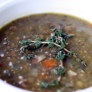 Lentil Soup with Bacon and Thyme