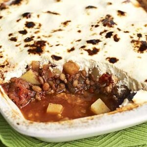 Lentil & lamb moussaka