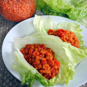 Lentil Sloppy Joe Lettuce Wraps