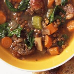 Lentil Soup with Spicy Italian Sausage