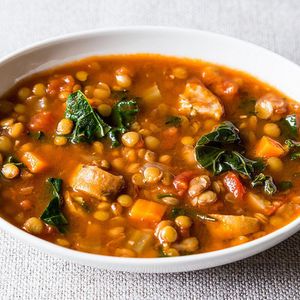 Lentil and Sausage Soup with Kale