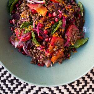 Lentil Salad with Beets and Pomegranate