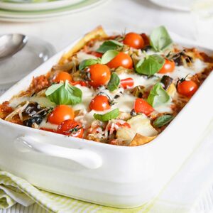 Lighter vegetable lasagne