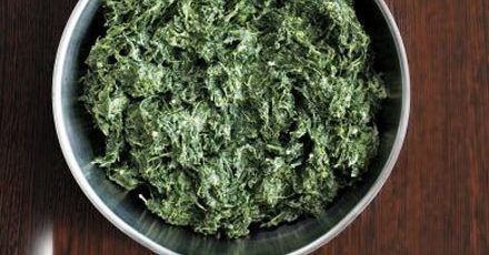 Lighter creamed spinach