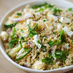 Lunch Recipe: Couscous Salad with Cucumber, Red Onion & Herbs