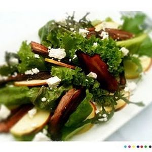 Manuka Bacon, Apple & Goat's Cheese Salad with Honey Lemon Dressing