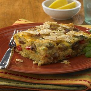 Mexican Tortilla Breakfast Casserole