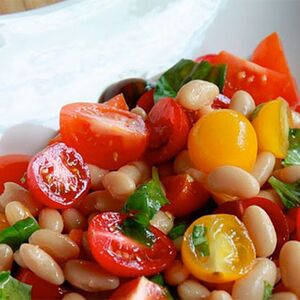 Mixed Tomato and Cannellini Bean Salad