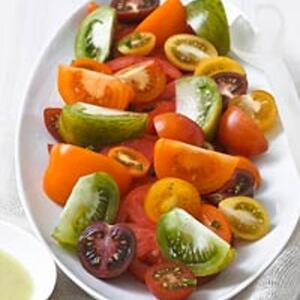 Mixed Tomato Salad With Green Tomato Vinaigrette