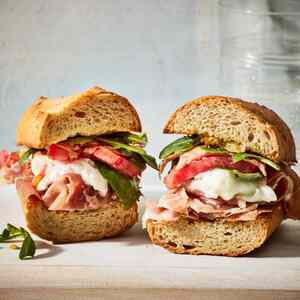 Mozzarella, Tomato & Prosciutto Sandwich