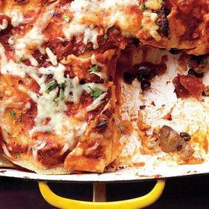 Mushroom and Black Bean Tortilla Casserole