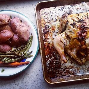 No Time Rosemary/Lemon Roast Chicken and Chicken Soup