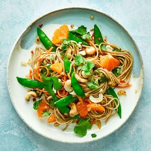 Noodle salad with sesame dressing