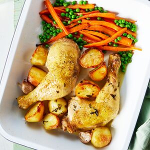 One-tray roast chicken dinner