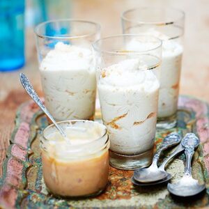 Orange & rhubarb amaretti pots