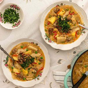 Pantrucas (Chilean Noodle Soup)