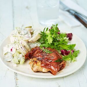 Parma pork with potato salad