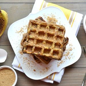 Peanut Butter & Banana French Toast Waffles