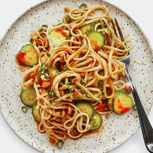 Peanut Butter Noodles With Cucumbers