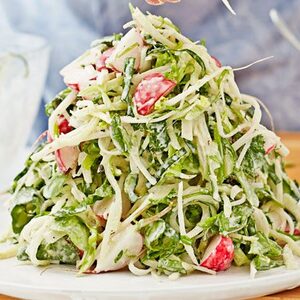 Peppery kohlrabi slaw