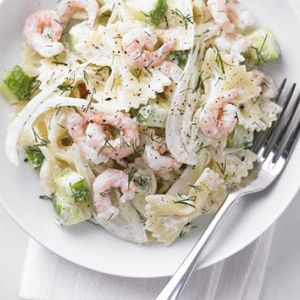 Prawn, dill & cucumber pasta