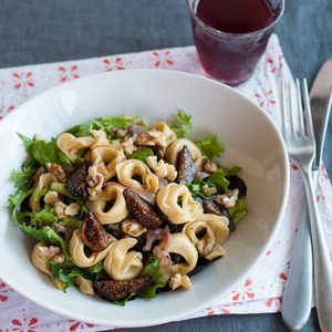 Quick Lunch Recipe: Tortellini Salad with Figs, Walnuts, Prosciutto & Greens