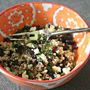 Quinoa Salad With Dried Tart Cherries, Mint, and Feta in Lemon-Sumac Vinaigrette Recipe