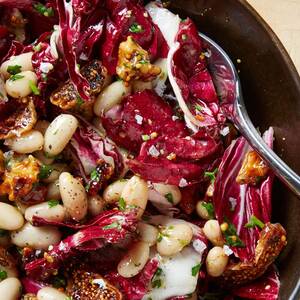 Radicchio Salad with Beans, Figs, and Walnuts