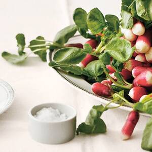 Radish with Butter and Sea Salt and Radish Greens Salad