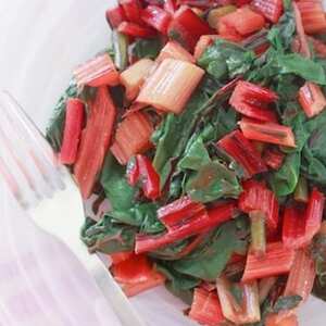 Rainbow Chard with Garlic Scapes