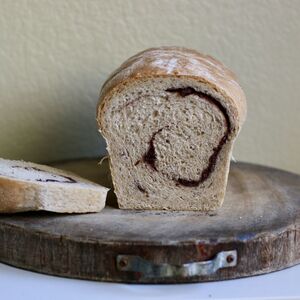 Red Bean Swirled Black Rice Bread