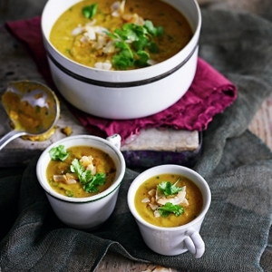 Red lentil, sweet potato & coconut soup