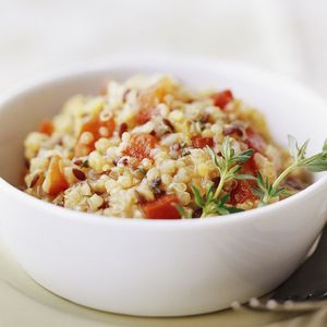 Red Lentil, Quinoa, and Flaxseed Pilaf