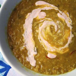 Red Lentil Soup with Harissa Yogurt