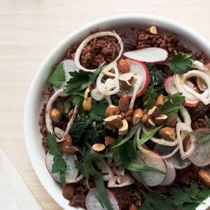 Rice and Beef Jerky Bowl