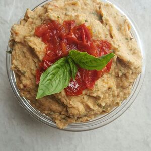 Roasted Tomato Basil Hummus