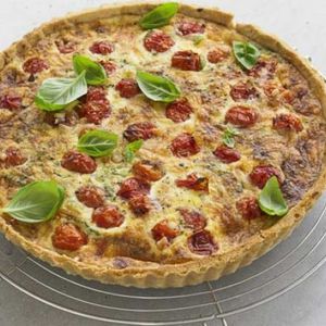 Roasted tomato, basil & Parmesan quiche