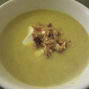 Roasted Garlic, Cauliflower, and Red Lentil Soup