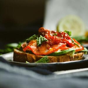 Roasted Tomato Caprese With Avocado