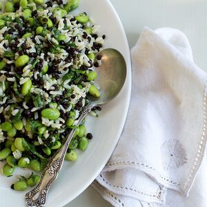 Rosemary Rice and Beluga Lentil Salad