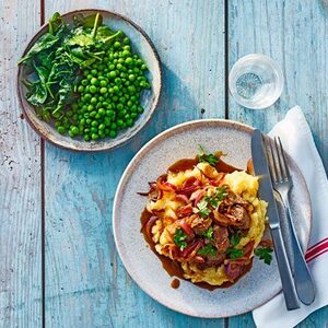 Rosemary balsamic lamb with vegetable mash