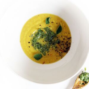 Saffron and Turmeric Corn Summer Soup