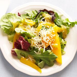 Salad Greens with Mango-Basil Vinaigrette