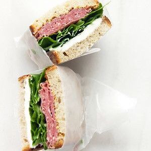 Salami and Cream Cheese Sandwich