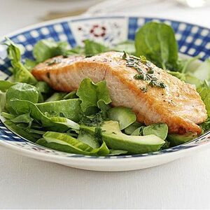 Salmon, avocado & cucumber salad