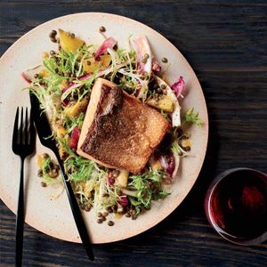 Salmon with Lentil-Beet Salad