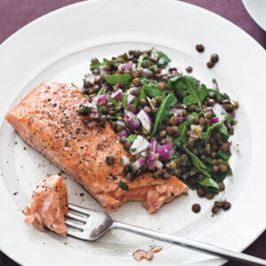 Salmon With Warm Lentil Salad