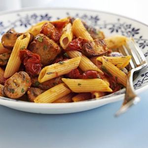 Sausage, mushroom & tomato pasta