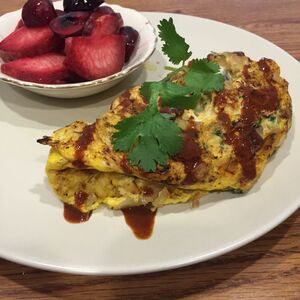 Sausage and Cilantro Omelete