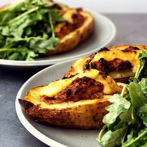 Sausage-Stuffed Potatoes + A Green Salad